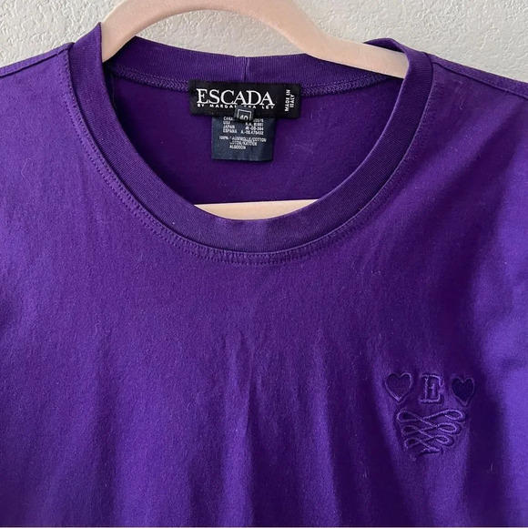 Escada Margaretha‎ Ley Purple Vintage 100% Cotton Shirt sz 40 - Picture 3 of 4